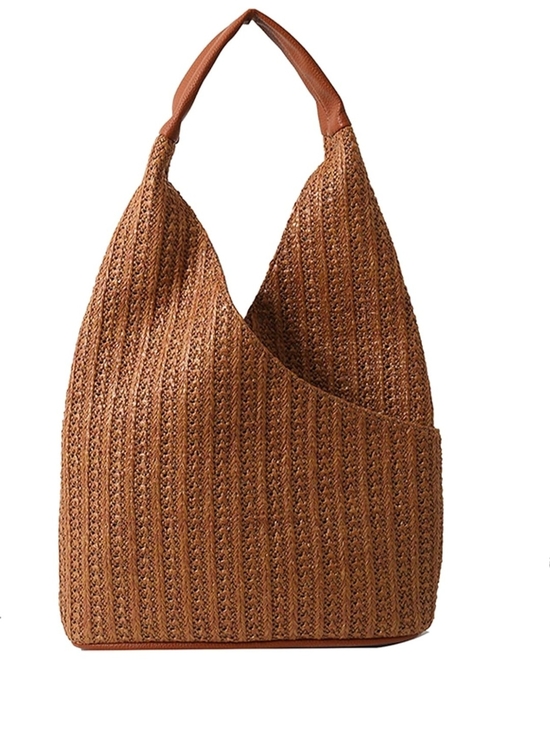 Handbags - Woven Hobo Tote Bag in Brown